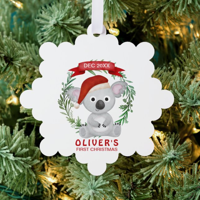 Baby Koala First Christmas  Ornament Card (Insitu (Tree))