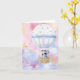 Baby Koala in Hot Air Balloon Congratulations Card