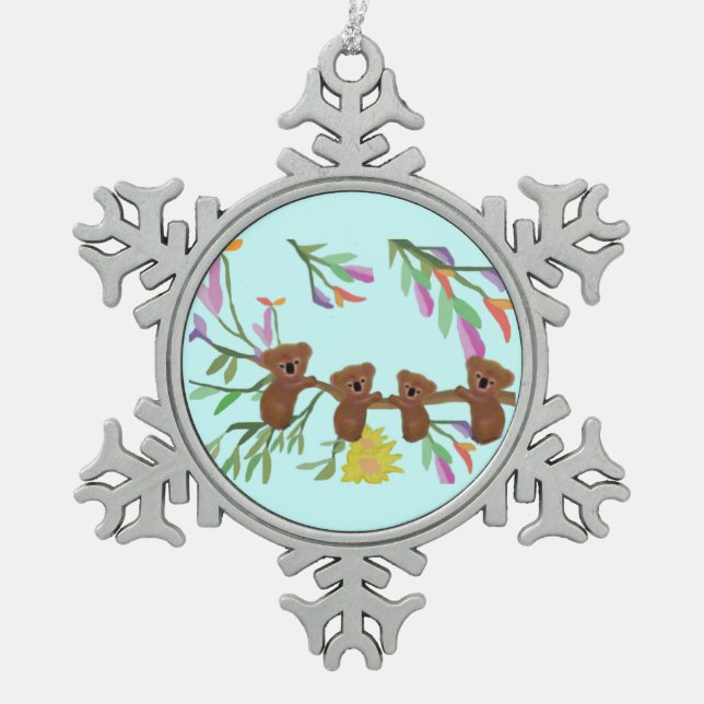 Baby Koalas Snowflake Ornament (Front)