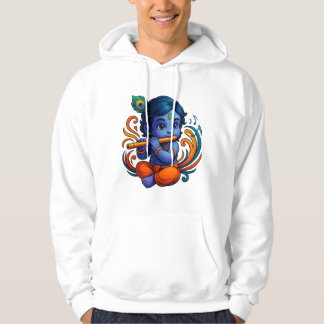 Baby Krishna with Flute – Peace Vibes | Vibrant 3D Hoodie