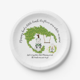 Baby Lamb Nursery Rhyme Paper Plate