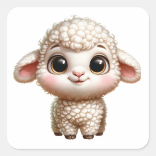 Baby Lamb Square Sticker