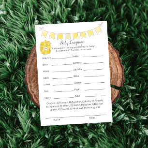 Baby Language Game Teddy Bear Card