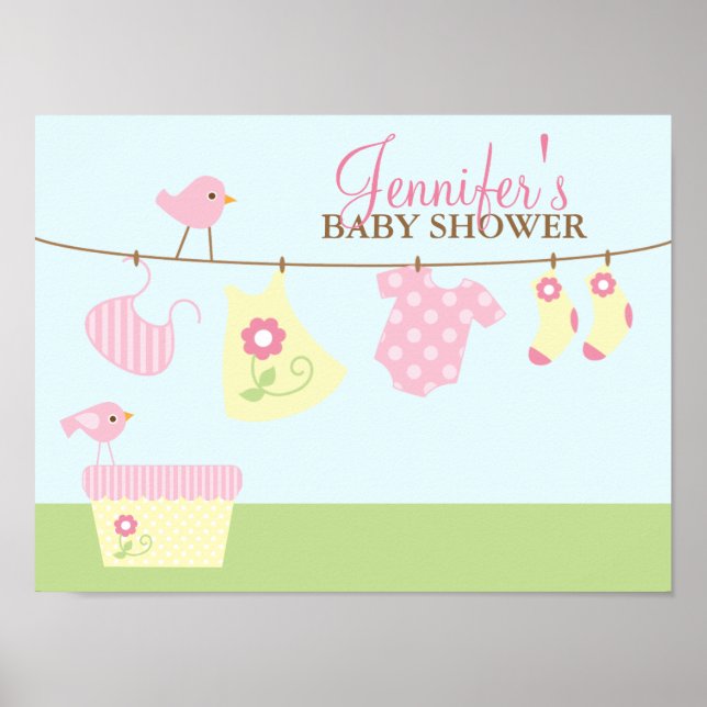 Baby Laundry Baby Shower Welcome Sign (Front)