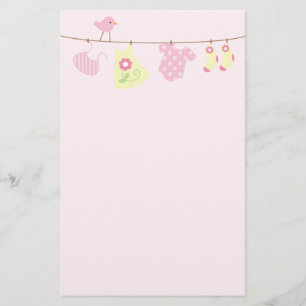 Baby Laundry (pink) Stationery