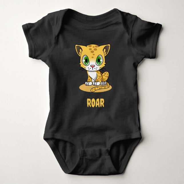 Baby leopard baby bodysuit (Front)