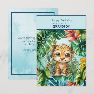 Baby Leopard Happy Birthday Special Grandson Card