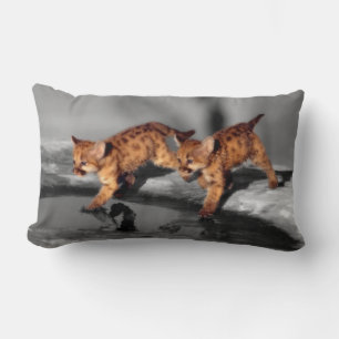 Baby Leopards Lumbar Pillow