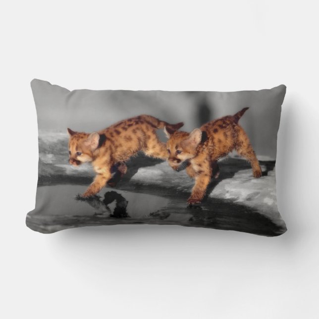 Baby Leopards Lumbar Pillow (Front)