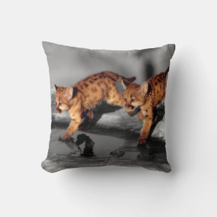 Baby Leopards Throw Pillow
