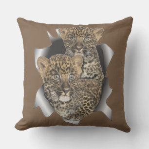 Baby leopards throw pillow