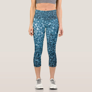 Plain Baby Blue Capri Leggings