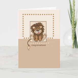 Baby Lion Congratulations Card