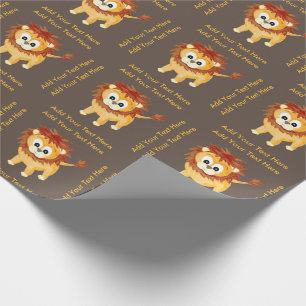 Baby Lion Cub Cute Children's Birthday Custom Wrapping Paper