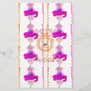 Baby Lion Cub Hakuna Matata graphic art text desig Stationery