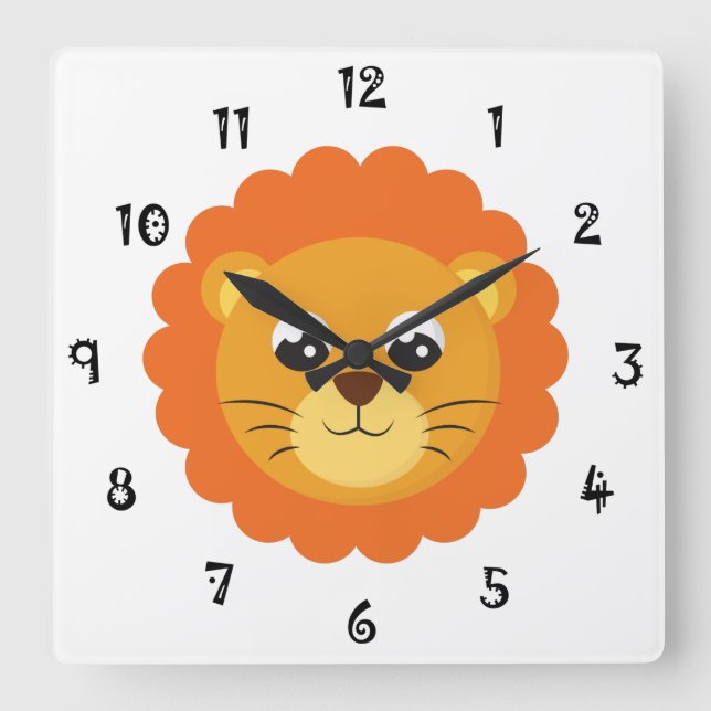 Baby Lion Face Wall Clock (Front)