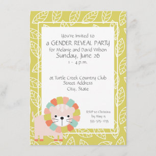 Baby Lion Genre Reveal Party Invitations