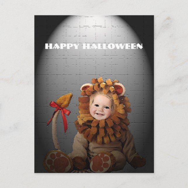 Baby Lion Halloween Postcard (Front)