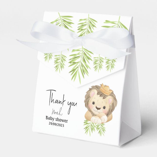 baby lion king safari animals  favor box (Front Side)