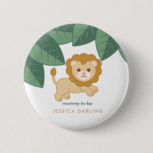 Baby Lion Mommy to be button for baby shower (Front)
