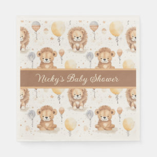 Baby Lion Personalized Baby Shower Napkin