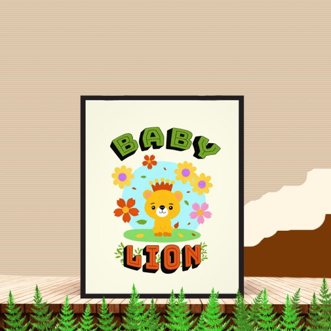 Baby lion photo print (Creator Uploaded)