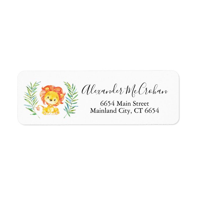 Baby Lion Return Address Label (Front)