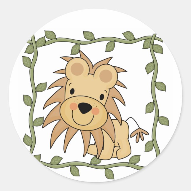 Baby Lion T-shirts and Gifts Classic Round Sticker (Front)