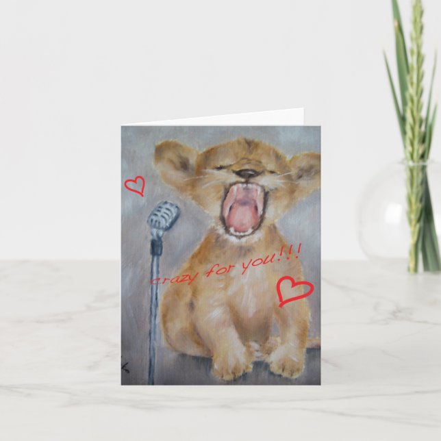 Baby Lion Valentine's Day Card (Front)
