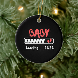 Baby loading 2024 for pregnancy announcement funny ceramic ornament