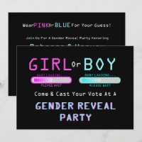 baby loading bar gender reveal party invitation