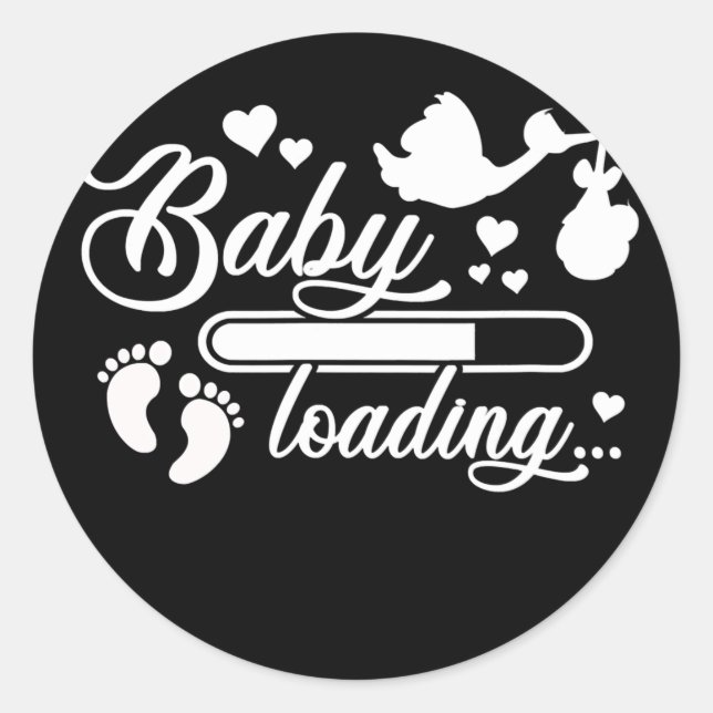 Baby Loading for mom's to be pregnancy  Classic Round Sticker (Front)