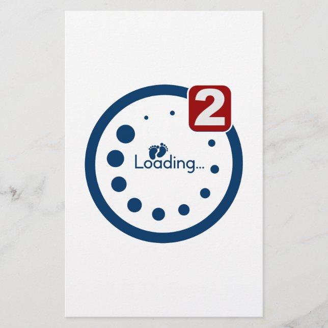 Baby Loading , Twin Notification Stationery (Front)