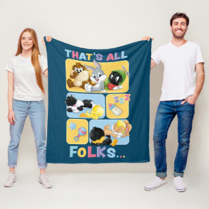 Baby Looney Tunes Characters That's All Folks Fleece Blanket