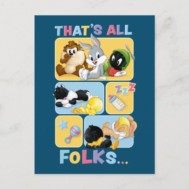 Baby LOONEY TUNES™ Characters | That's All Folks Invitation Postcard (Front)