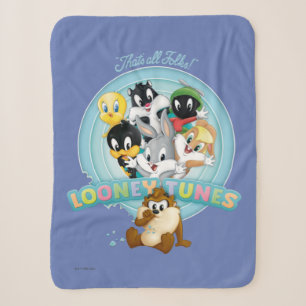 Baby LOONEY TUNES™ Logo   That's All Folks Sherpa Blanket