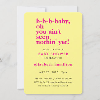 BABY LOVE! Bold Cream Gold Baby Shower Invitation