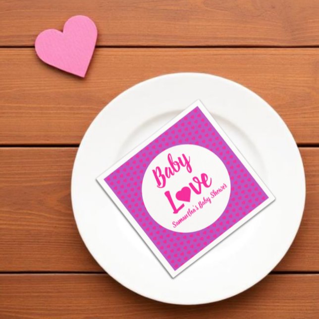 Baby Love Heart Baby Shower Napkin (Creator Uploaded)