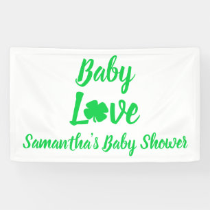 Baby Love Shamrock Baby Shower Banner