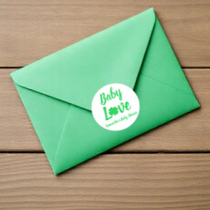 Baby Love Shamrock Baby Shower Classic Round Sticker
