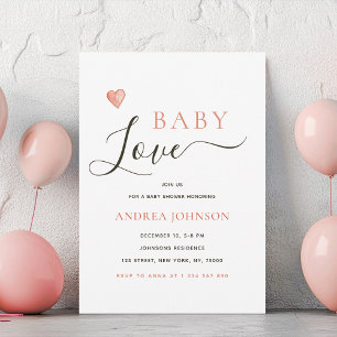 Baby Love Valentine's Day Baby Shower Invitation