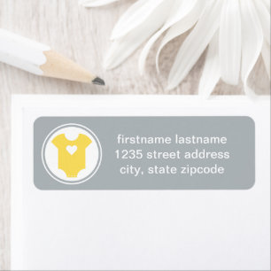 Baby Love Yellow and Grey Family Return Address