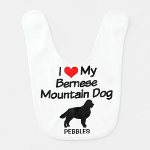 Baby Loves Bernese Mountain Dog Bib