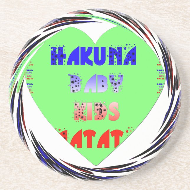 Baby Luminous Hearts Hakuna Matata Baby Kid Design Coaster (Front)
