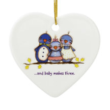 Baby Makes Three - Customizable Ornament