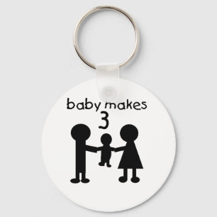 Baby Makes Three Keychain