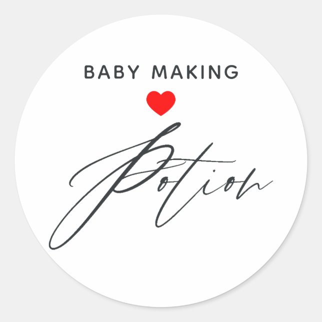 Baby Making Potion Baby Shower Classic Round Sticker (Front)