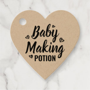 Baby Making Potion Funny Shower Thank You Hearts Favour Tags