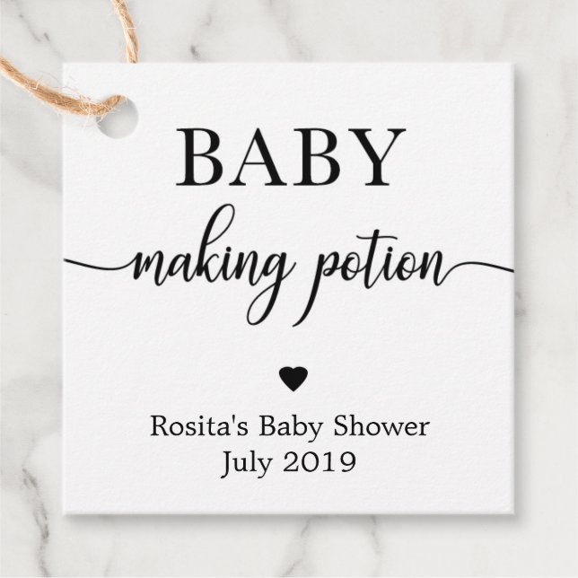 Baby Making Potion Shower Favour Tag Beer Alcohol (Front)