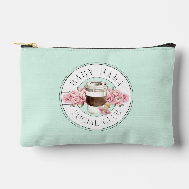 Baby Mama Social Club Aqua  Accessory Pouch (Front)